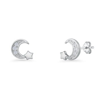 Crescent Moon & Star Earrings